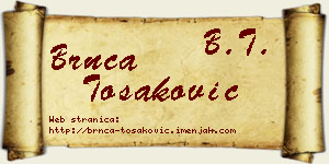 Brnča Tošaković vizit kartica